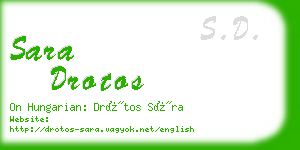 sara drotos business card